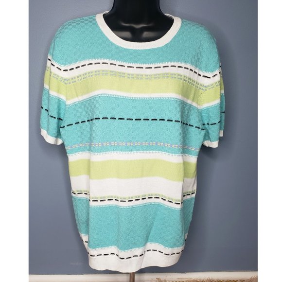 💜$5💜ALFRED DUNNER SHORT SLEEVE KNIT SWEATER - SIZE SMALL - Picture 1 of 4